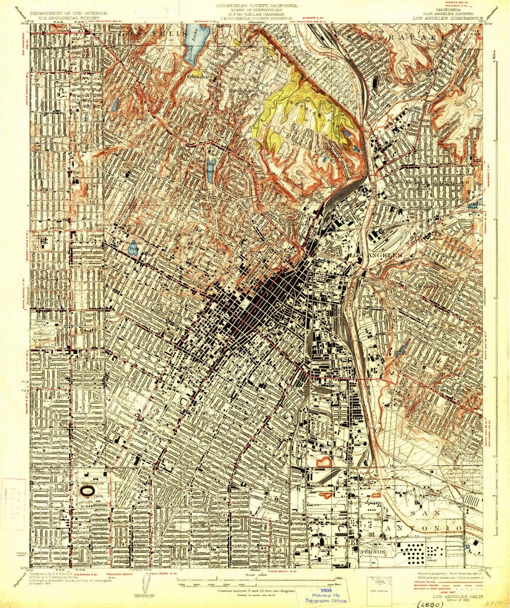 1928 Los Angeles, CA  - California - USGS Topographic Map