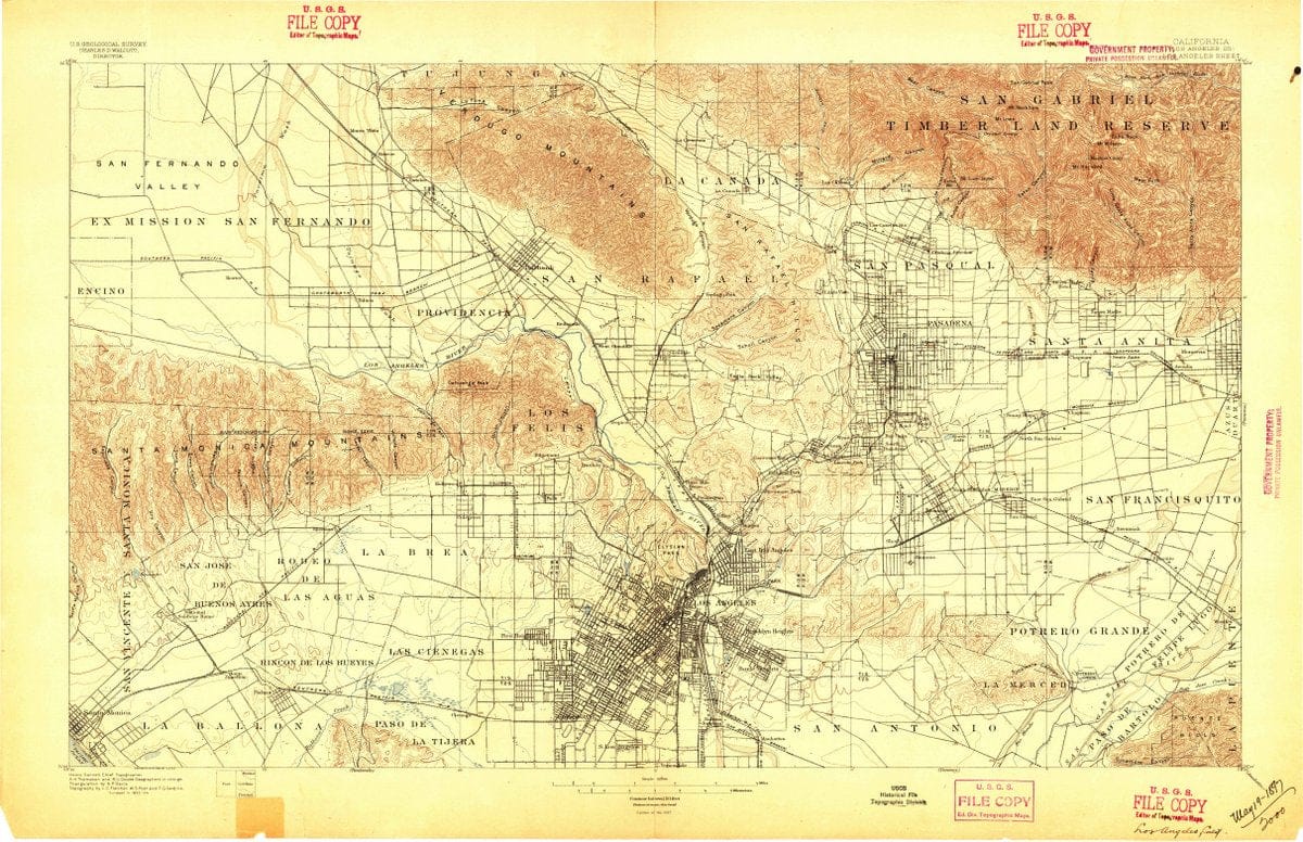 1894 Los Angeles, CA  - California - USGS Topographic Map