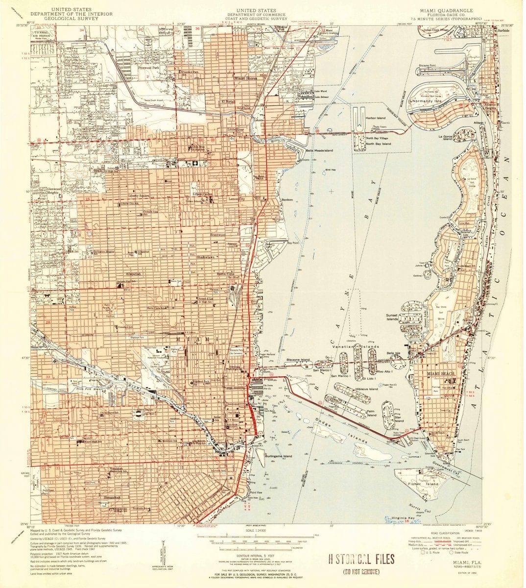 1950 Miami, FL  - Florida - USGS Topographic Map