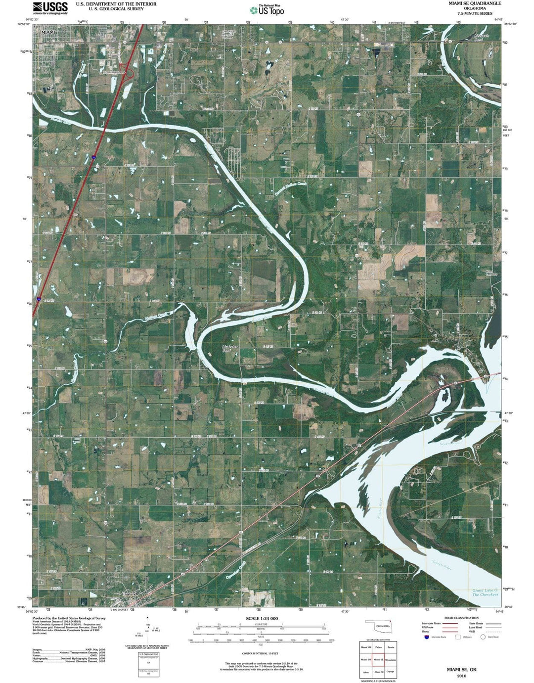 2010 Miami, OK - Oklahoma - USGS Topographic Map