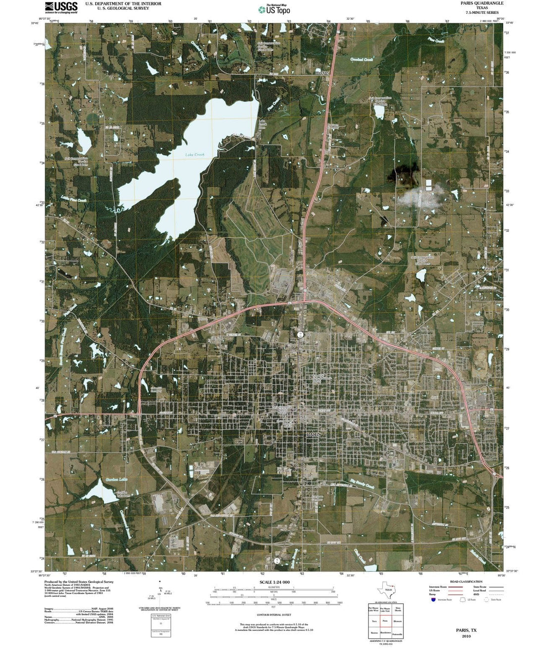 2010 Paris, TX - Texas - USGS Topographic Map v2