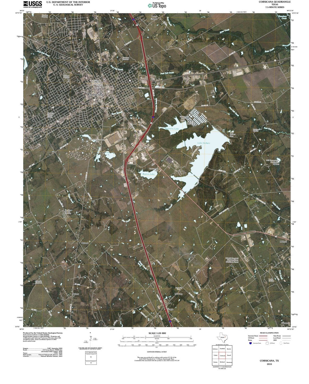 2010 Corsicana, TX - Texas - USGS Topographic Map