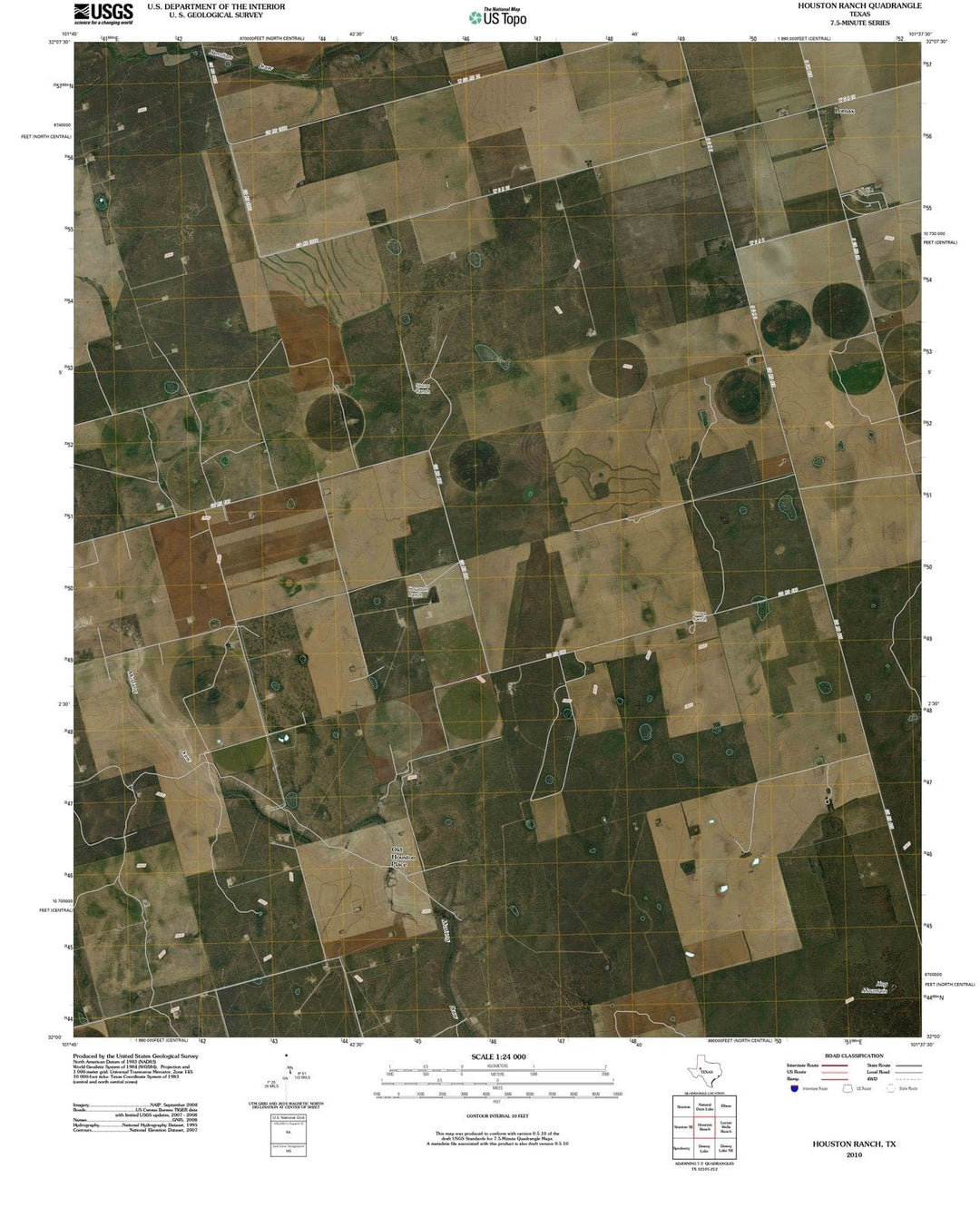 2010 Houston, TX - Texas - USGS Topographic Map