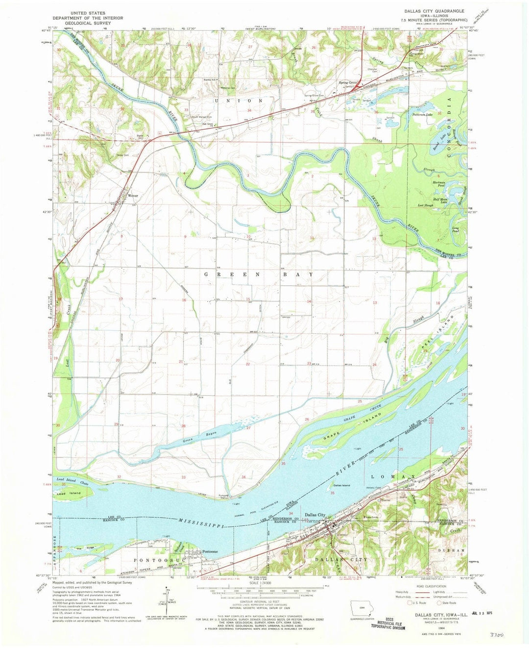 1964 Dallas City, IL - Illinois - USGS Topographic Map