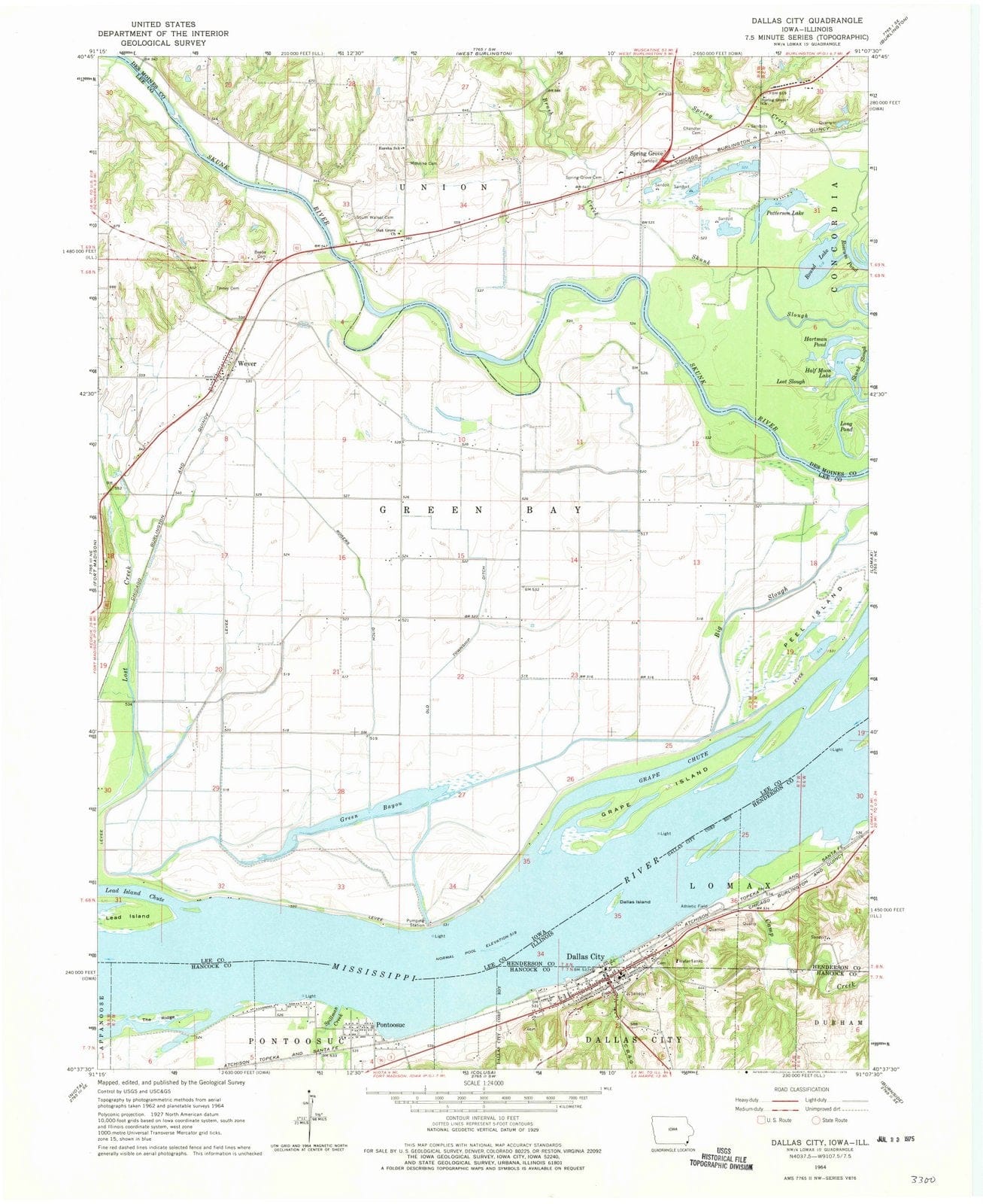 1964 Dallas City, IL - Illinois - USGS Topographic Map