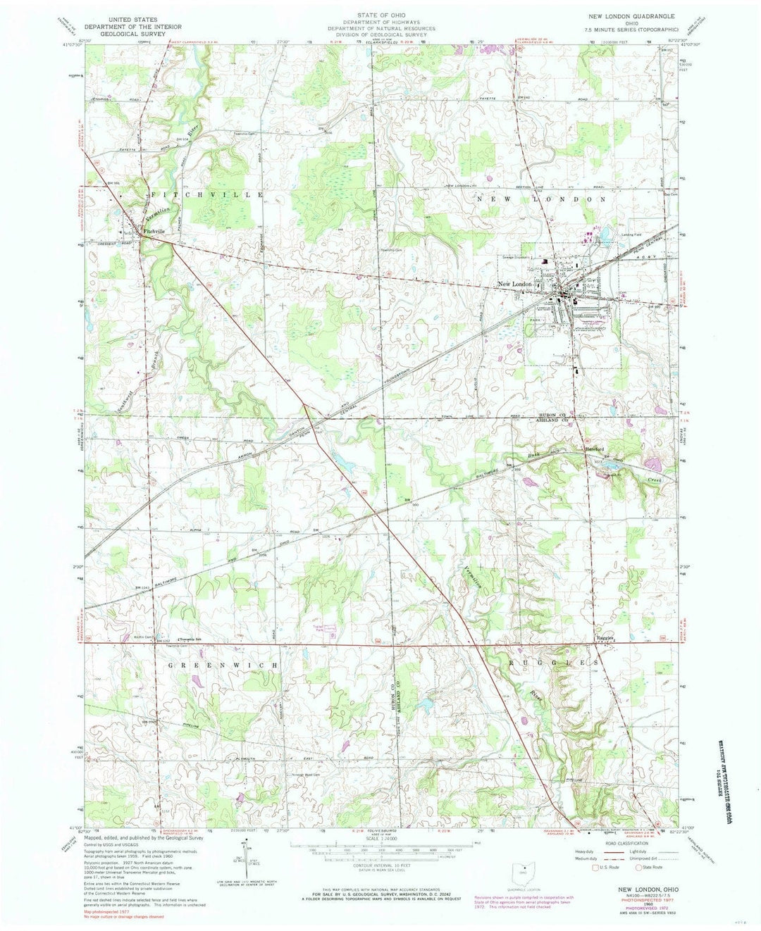 1960 New London, OH - Ohio - USGS Topographic Map