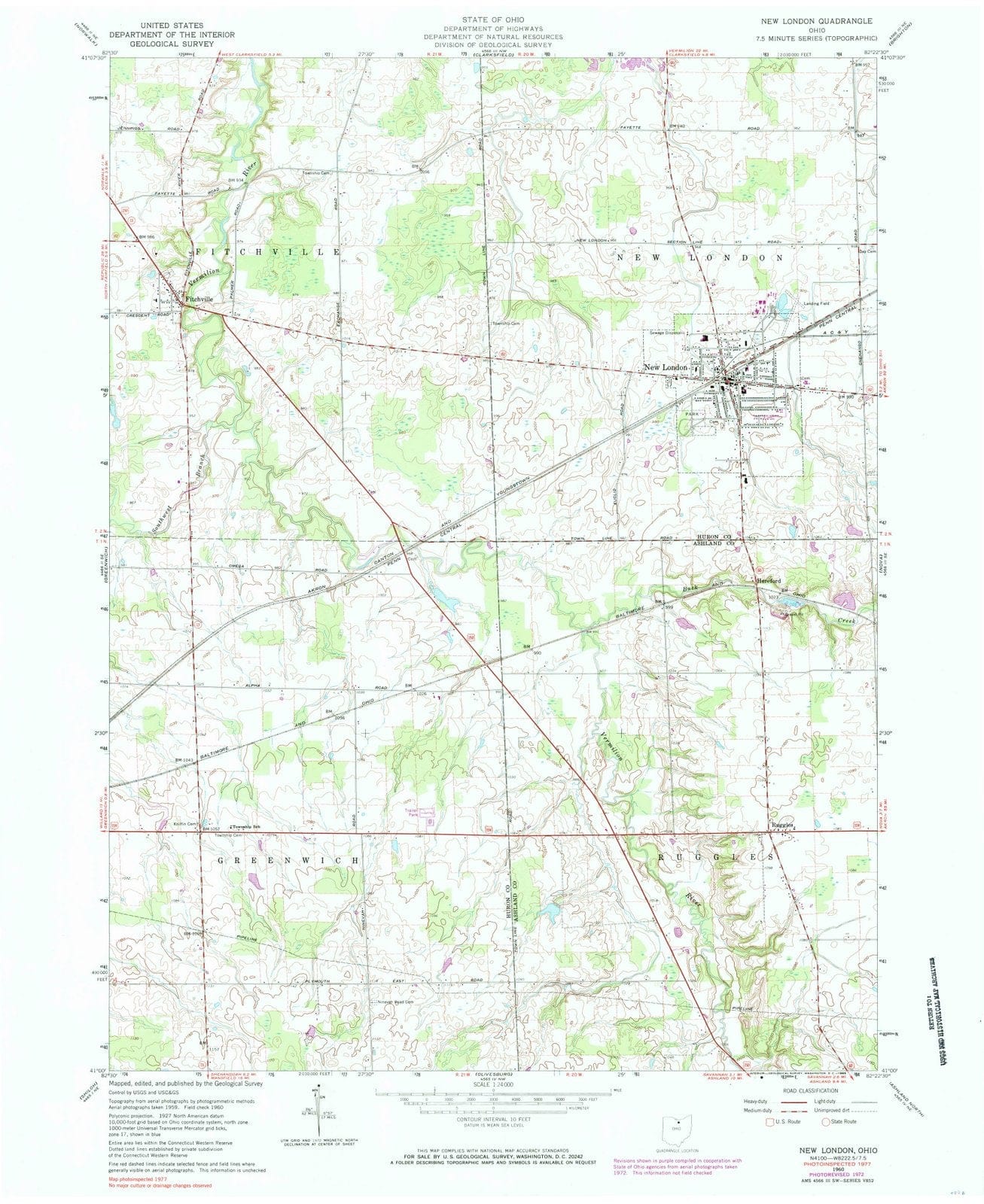 1960 New London, OH - Ohio - USGS Topographic Map