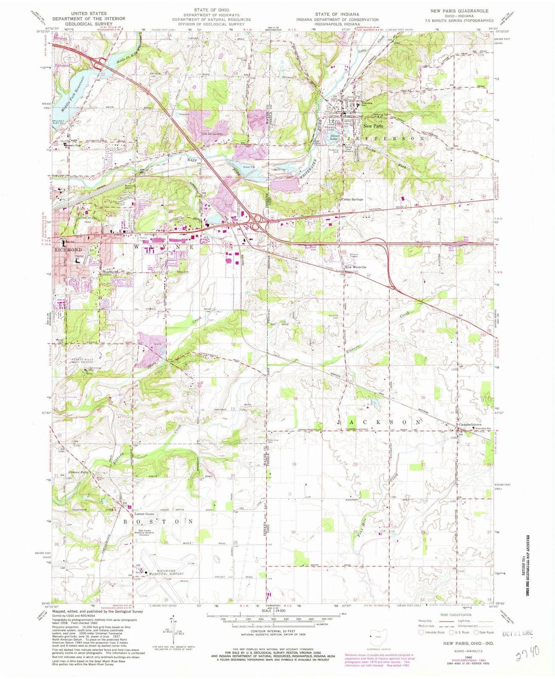 1960 New Paris, OH - Ohio - USGS Topographic Map