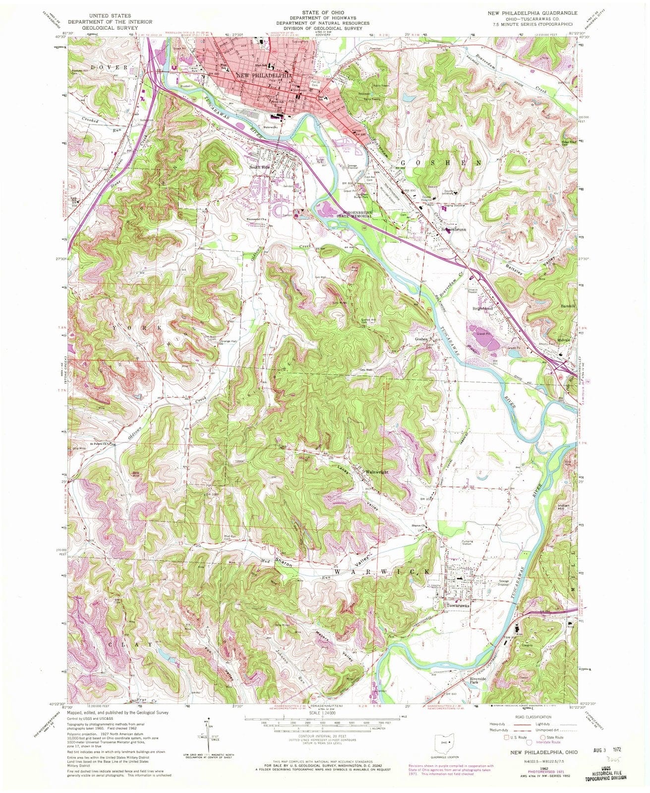 1962 New Philadelphia, OH - Ohio - USGS Topographic Map