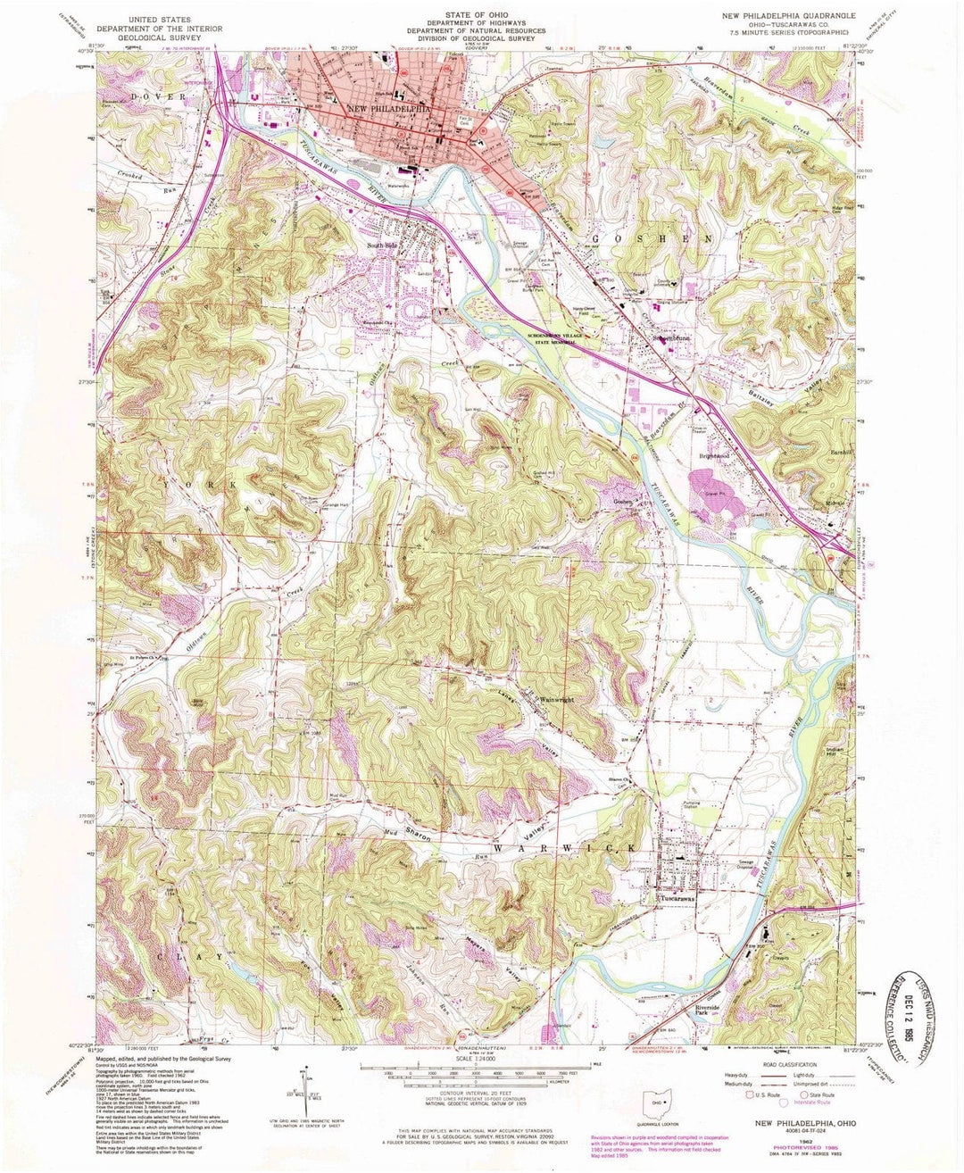 1962 New Philadelphia, OH - Ohio - USGS Topographic Map v2