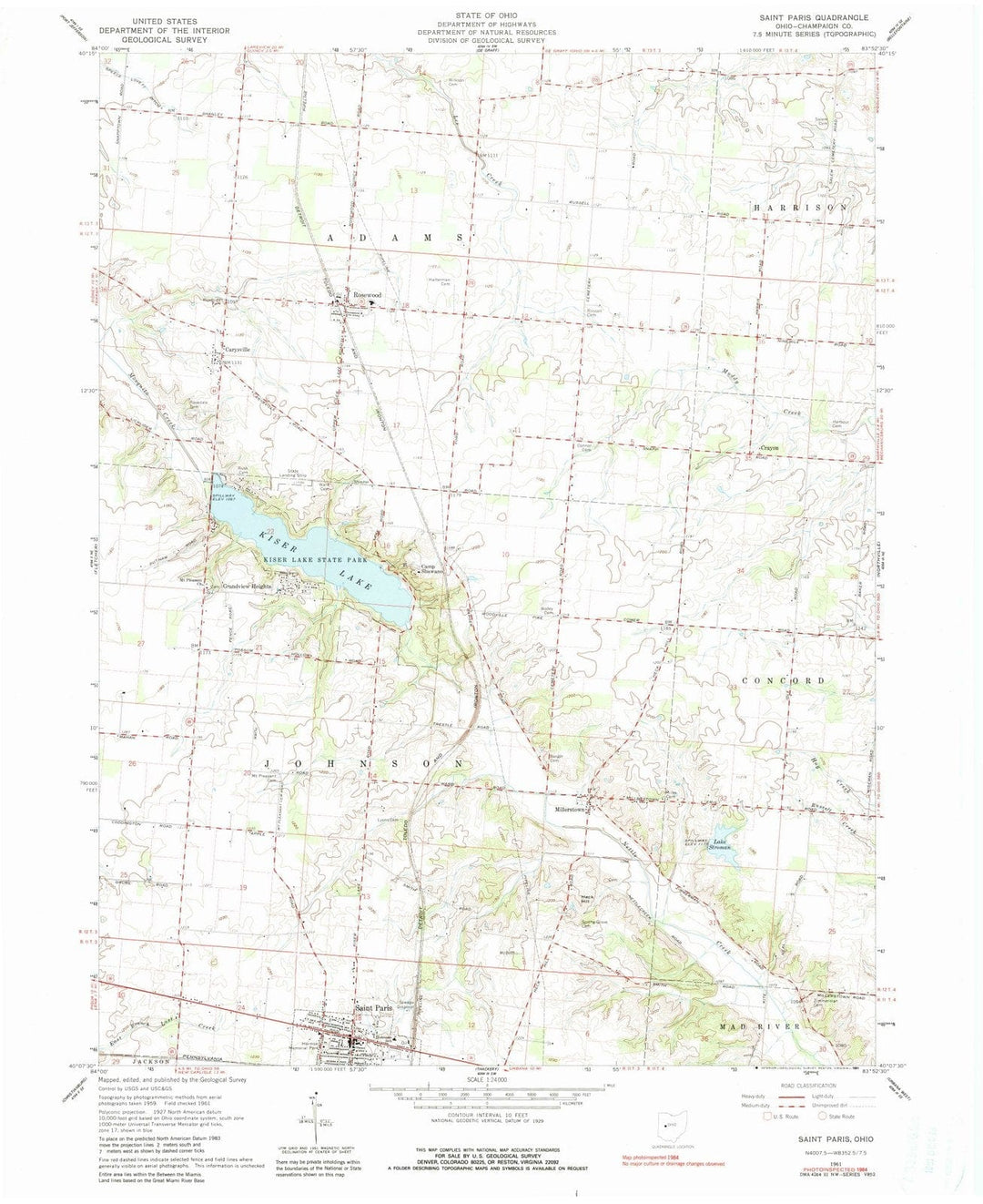 1961 Paris, OH - Ohio - USGS Topographic Map