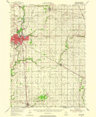 1954 Austin, MN - Minnesota - USGS Topographic Map