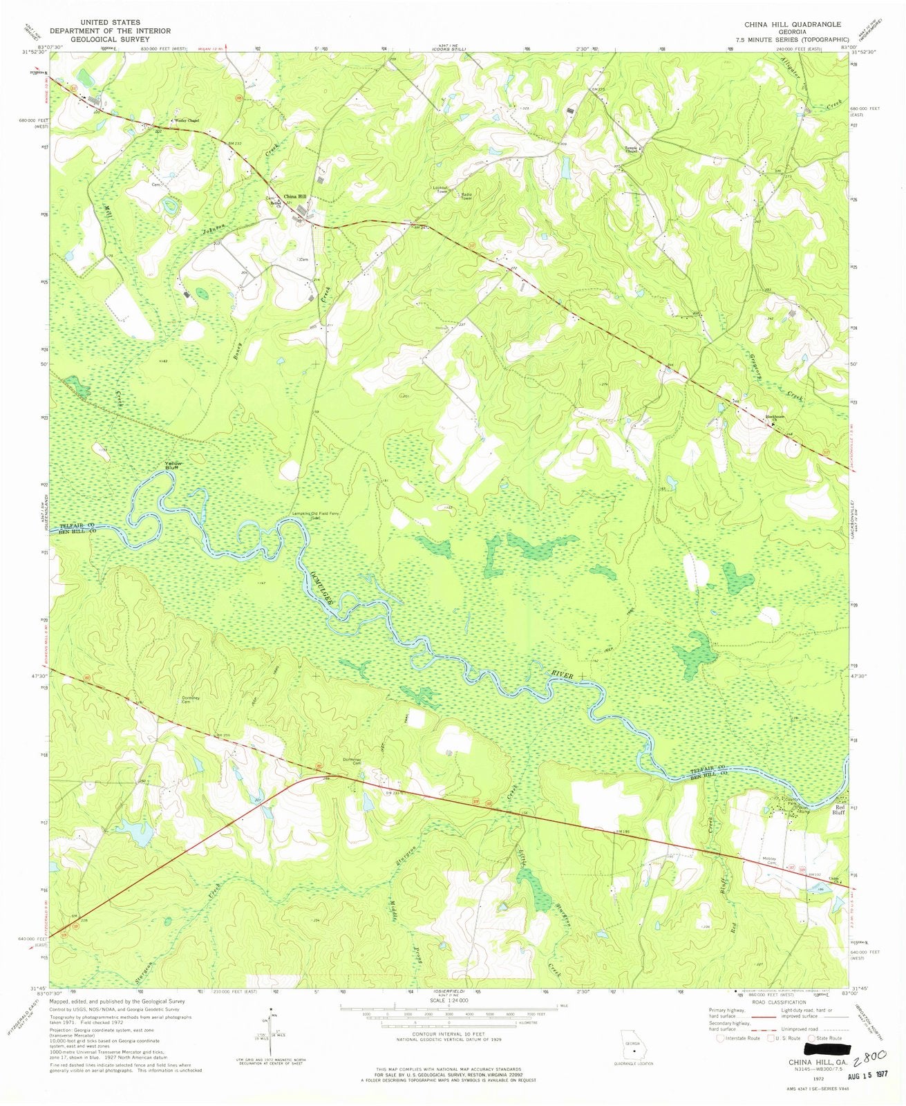 1972 China Hill, GA - Georgia - USGS Topographic Map