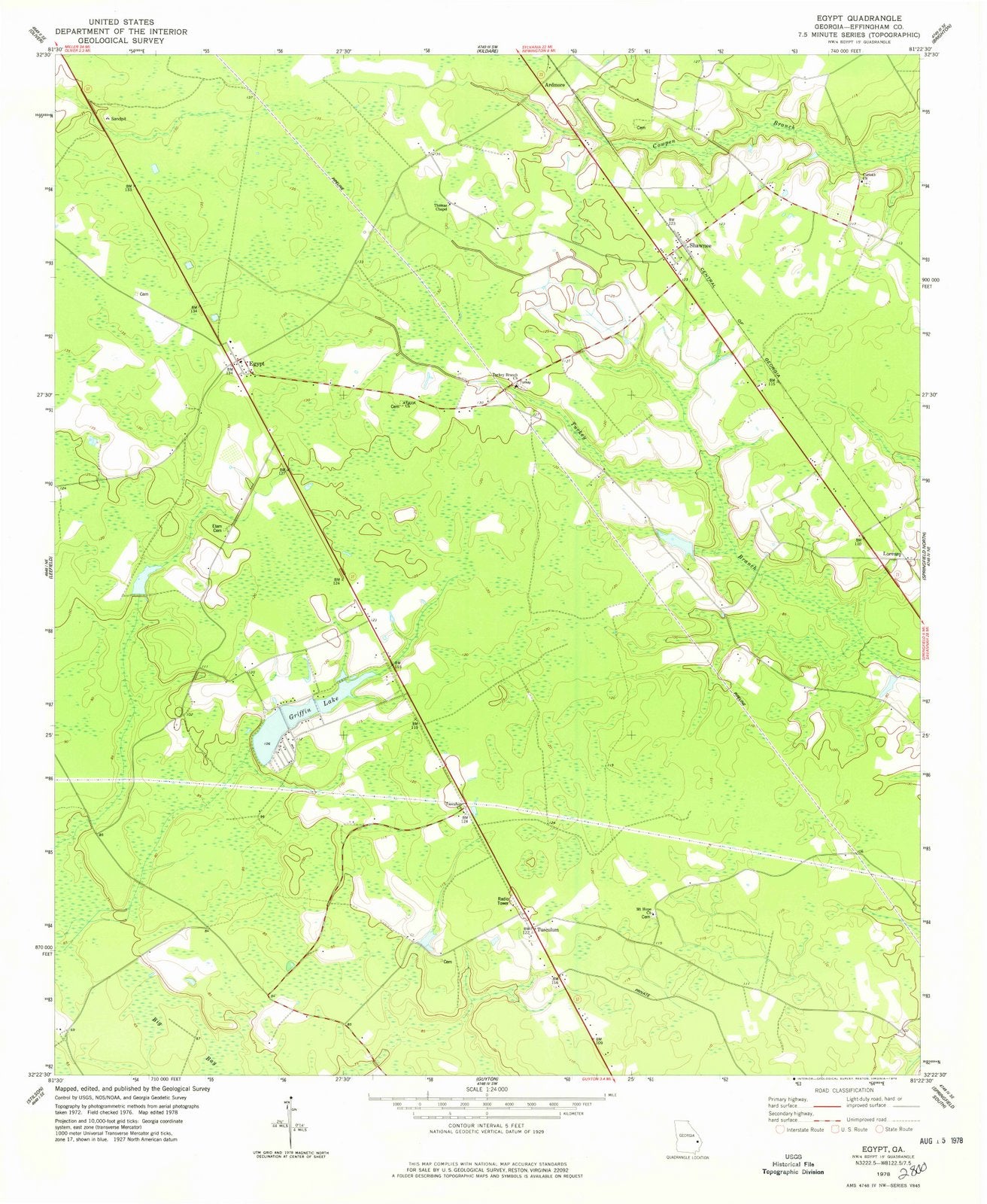 1978 Egypt, GA - Georgia - USGS Topographic Map