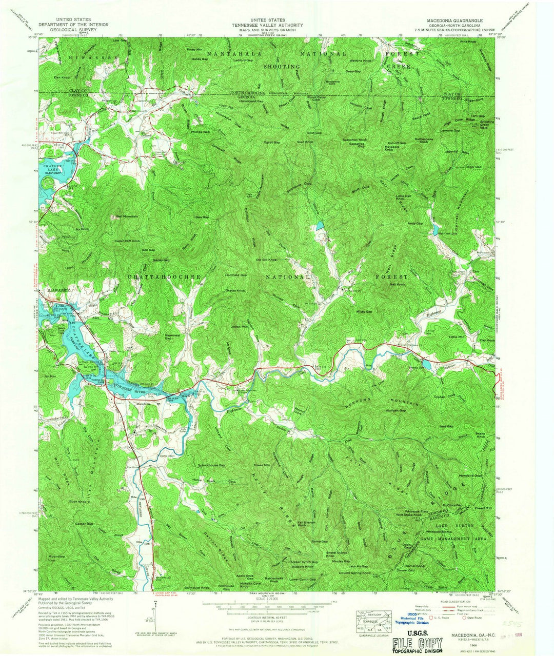 1966 Macedonia, GA - Georgia - USGS Topographic Map