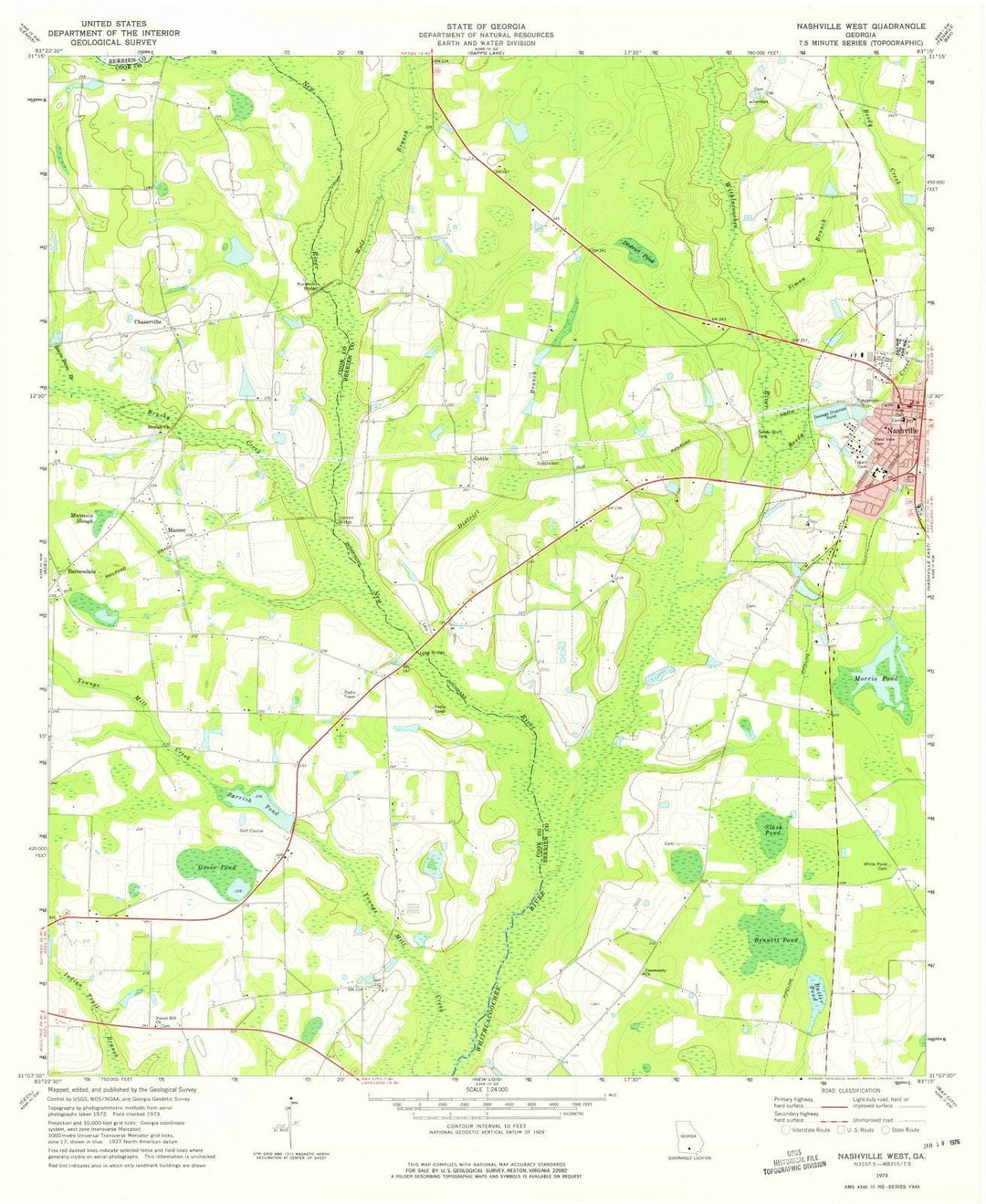 1973 Nashville West, GA - Georgia - USGS Topographic Map