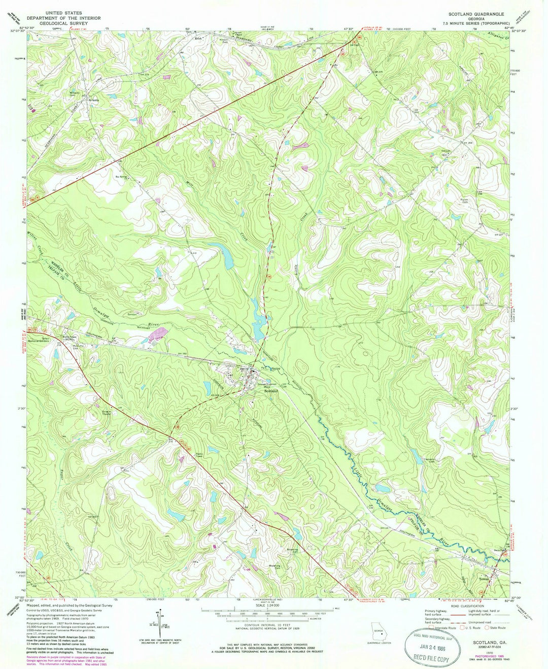 1970 Scotland, GA - Georgia - USGS Topographic Map