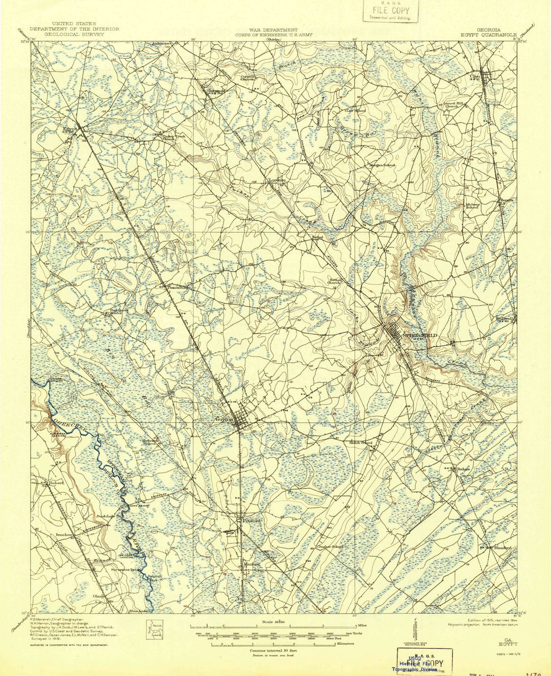 1919 Egypt, GA - Georgia - USGS Topographic Map