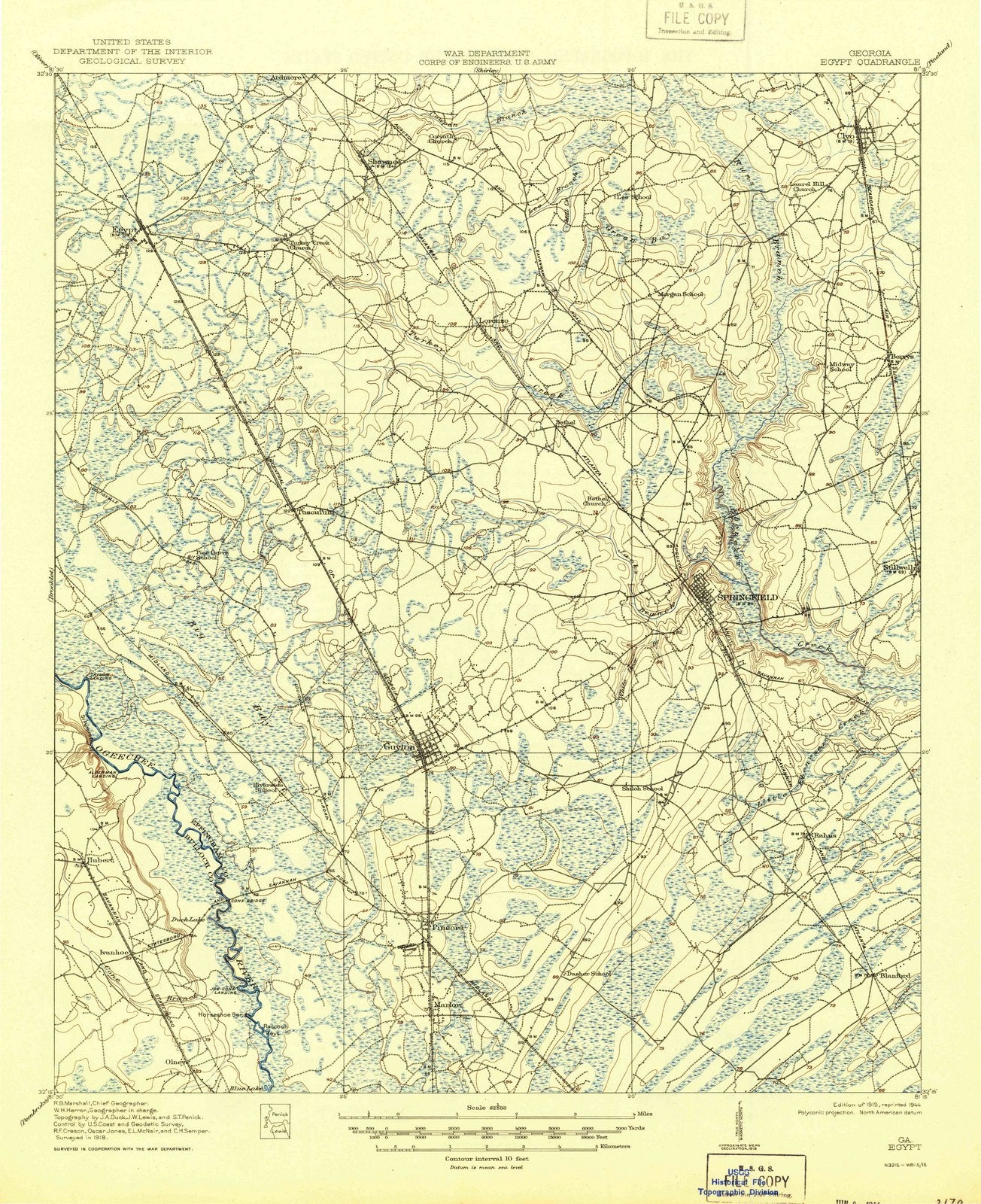 1919 Egypt, GA - Georgia - USGS Topographic Map