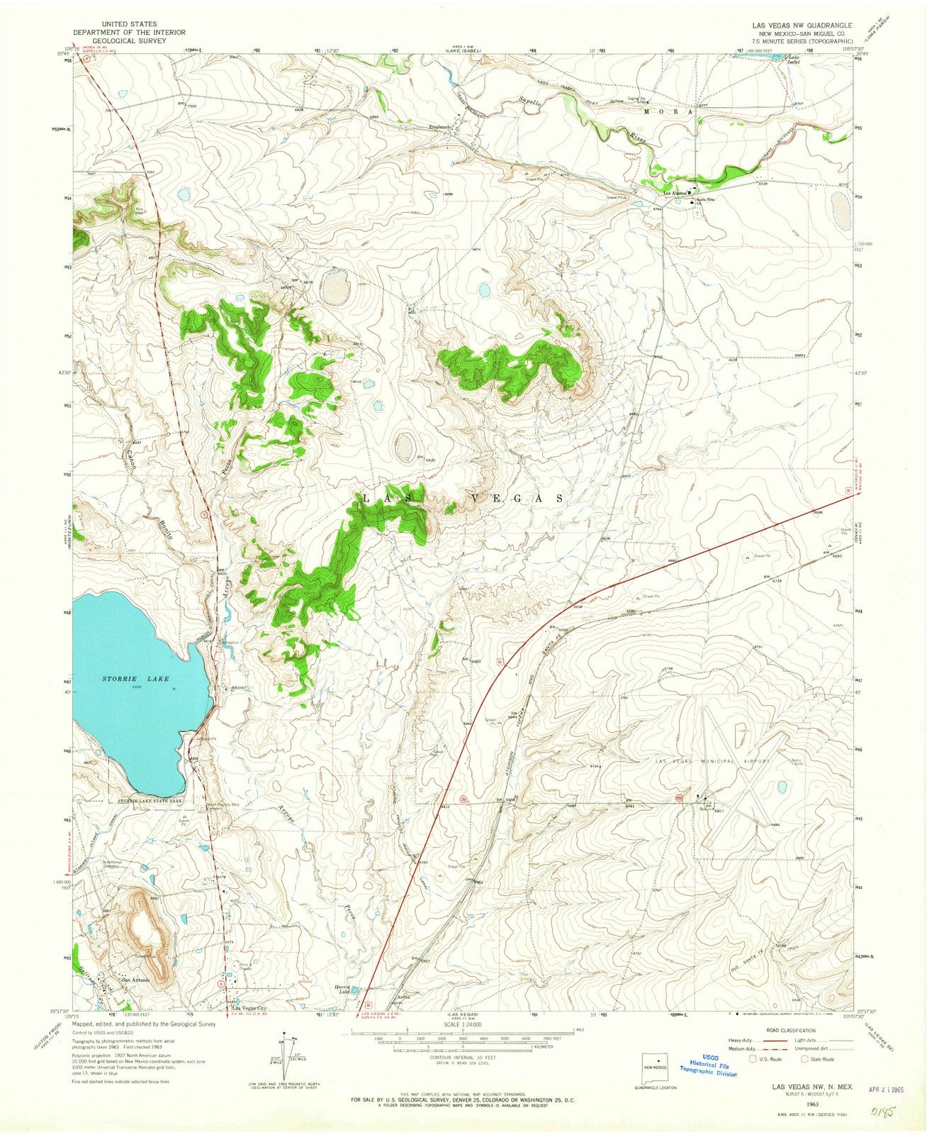 1963 Las Vegas, NM - New Mexico - USGS Topographic Map