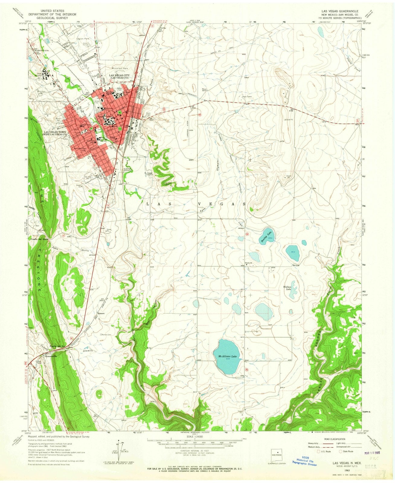 1963 Las Vegas, NM - New Mexico - USGS Topographic Map v3