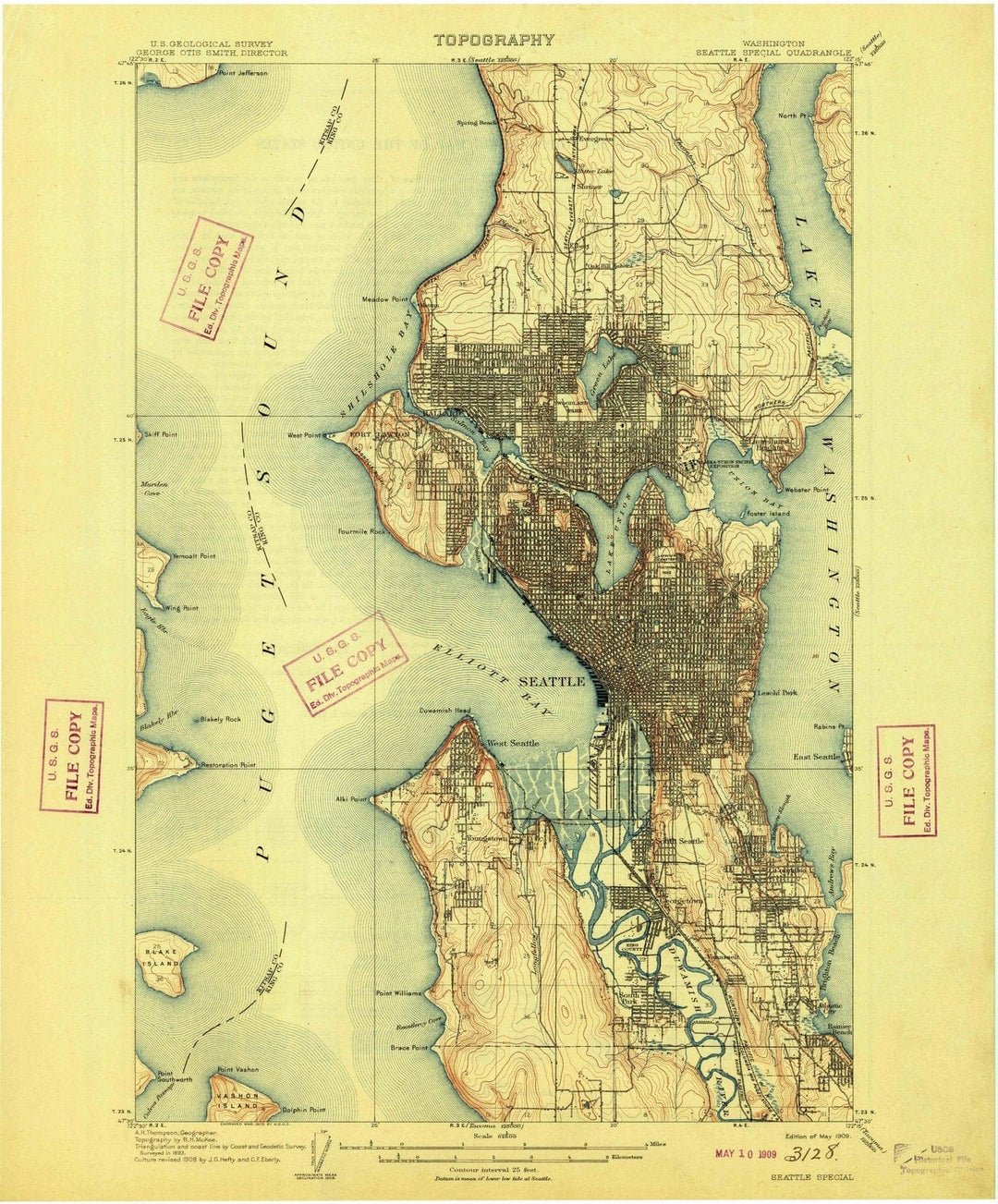 1909 Seattle Special, WA - Washington - USGS Topographic Map