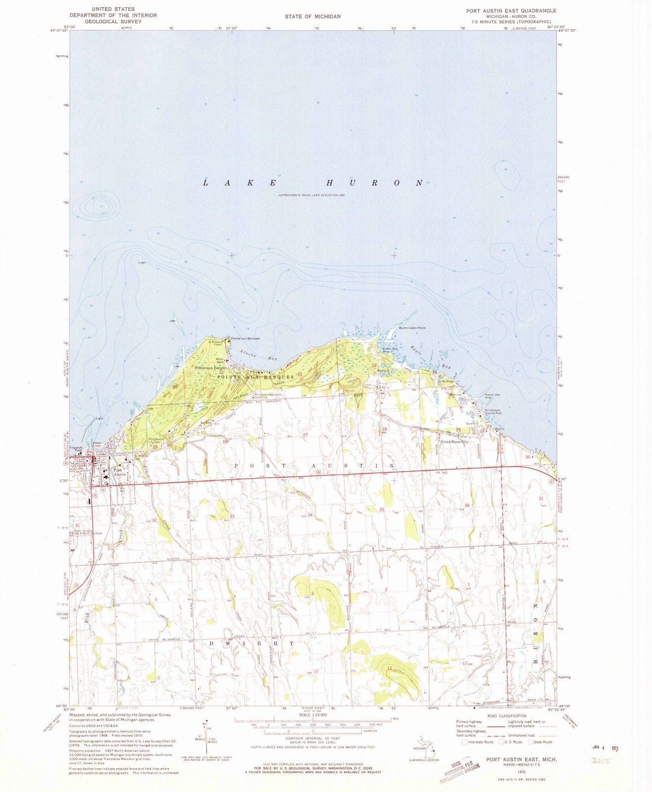 1970 Port Austin East, MI - Michigan - USGS Topographic Map