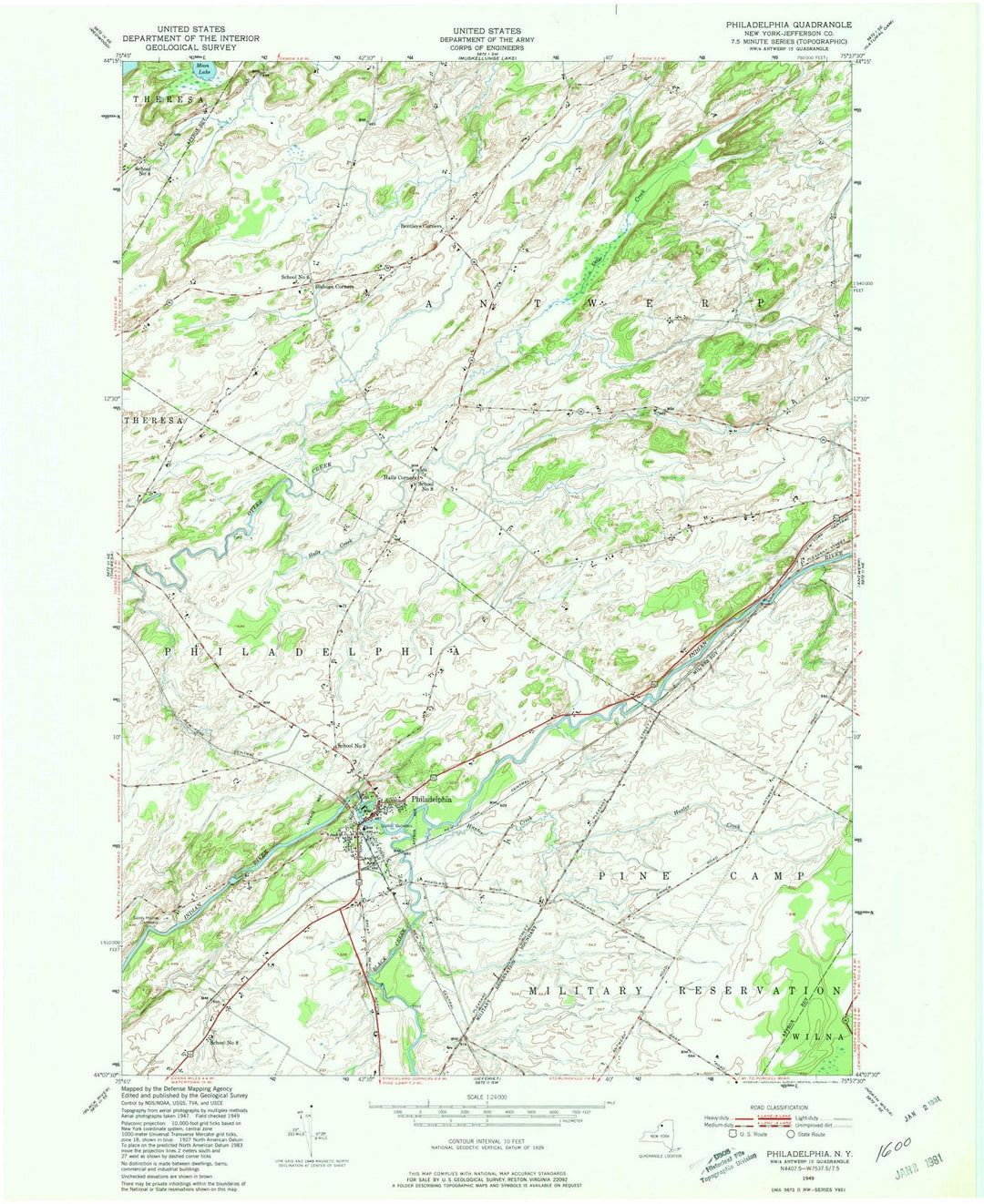 1949 Philadelphia, NY - New York - USGS Topographic Map