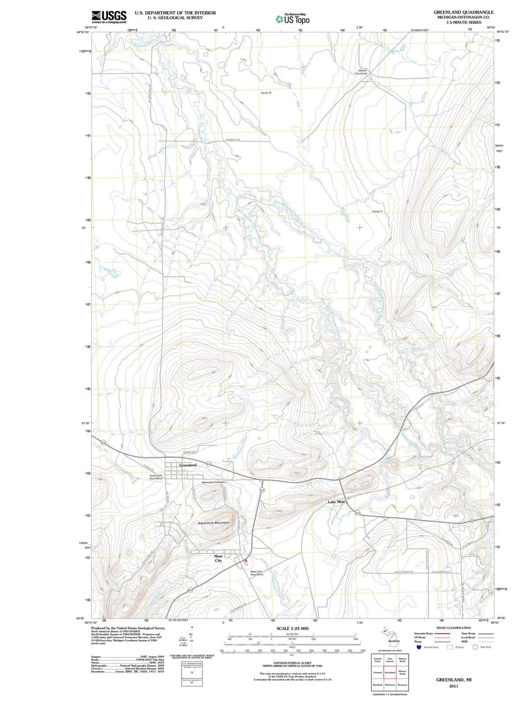 2011 Greenland, MI - Michigan - USGS Topographic Map