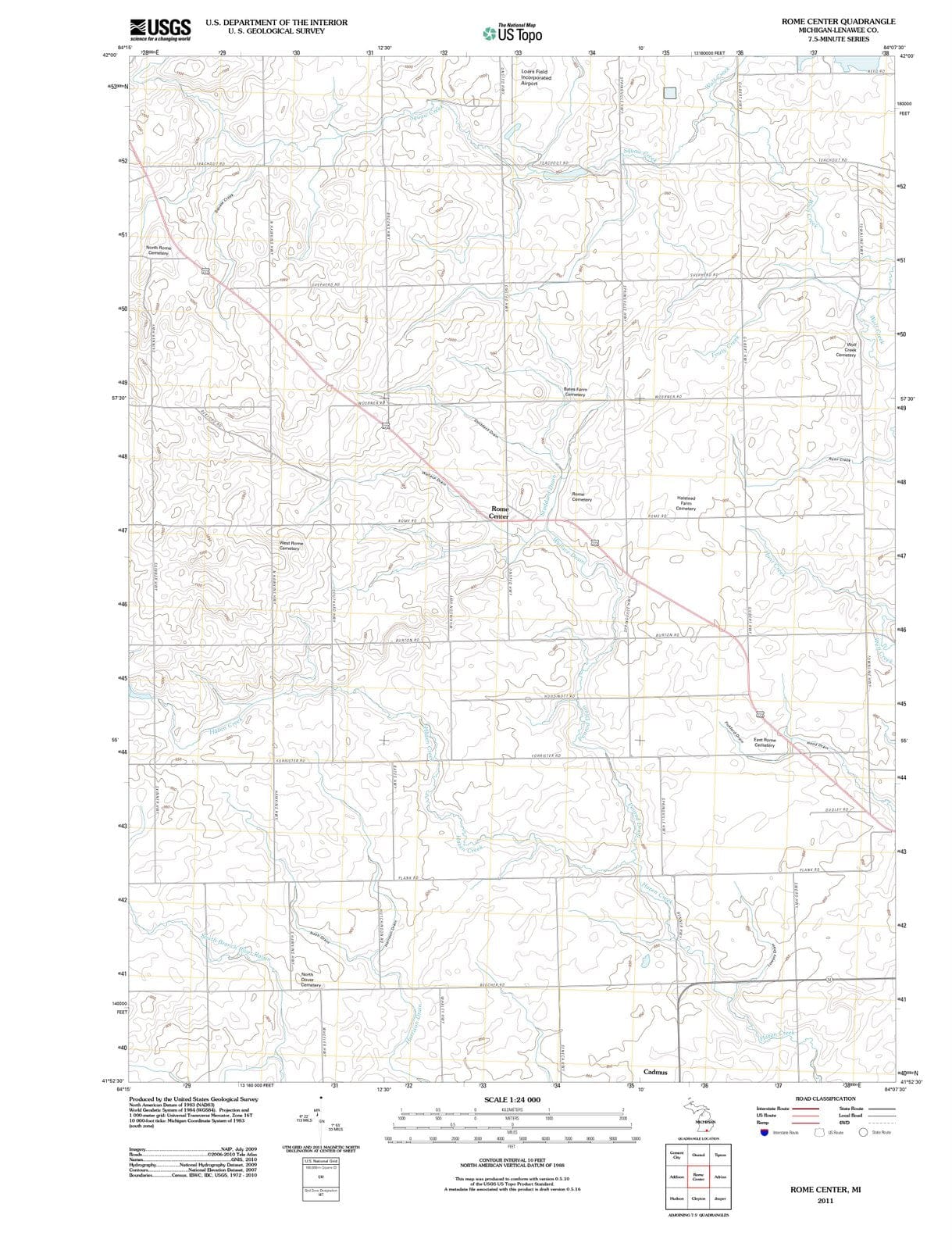 2011 Rome Center, MI - Michigan - USGS Topographic Map