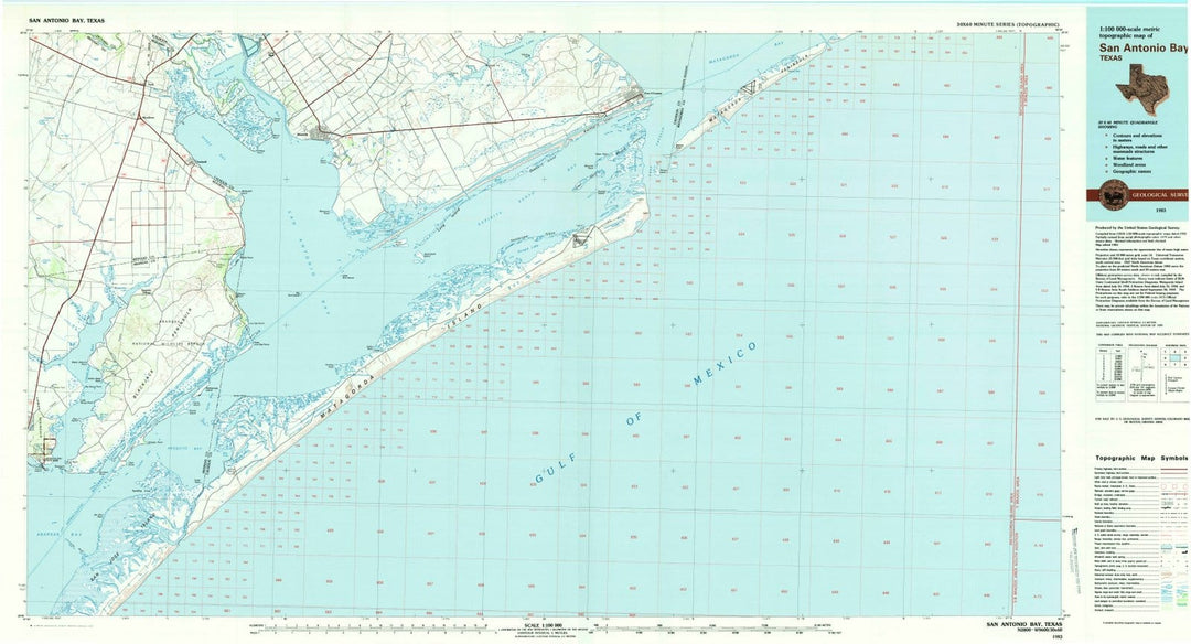 1983 San Antonio Bay, TX - Texas - USGS Topographic Map