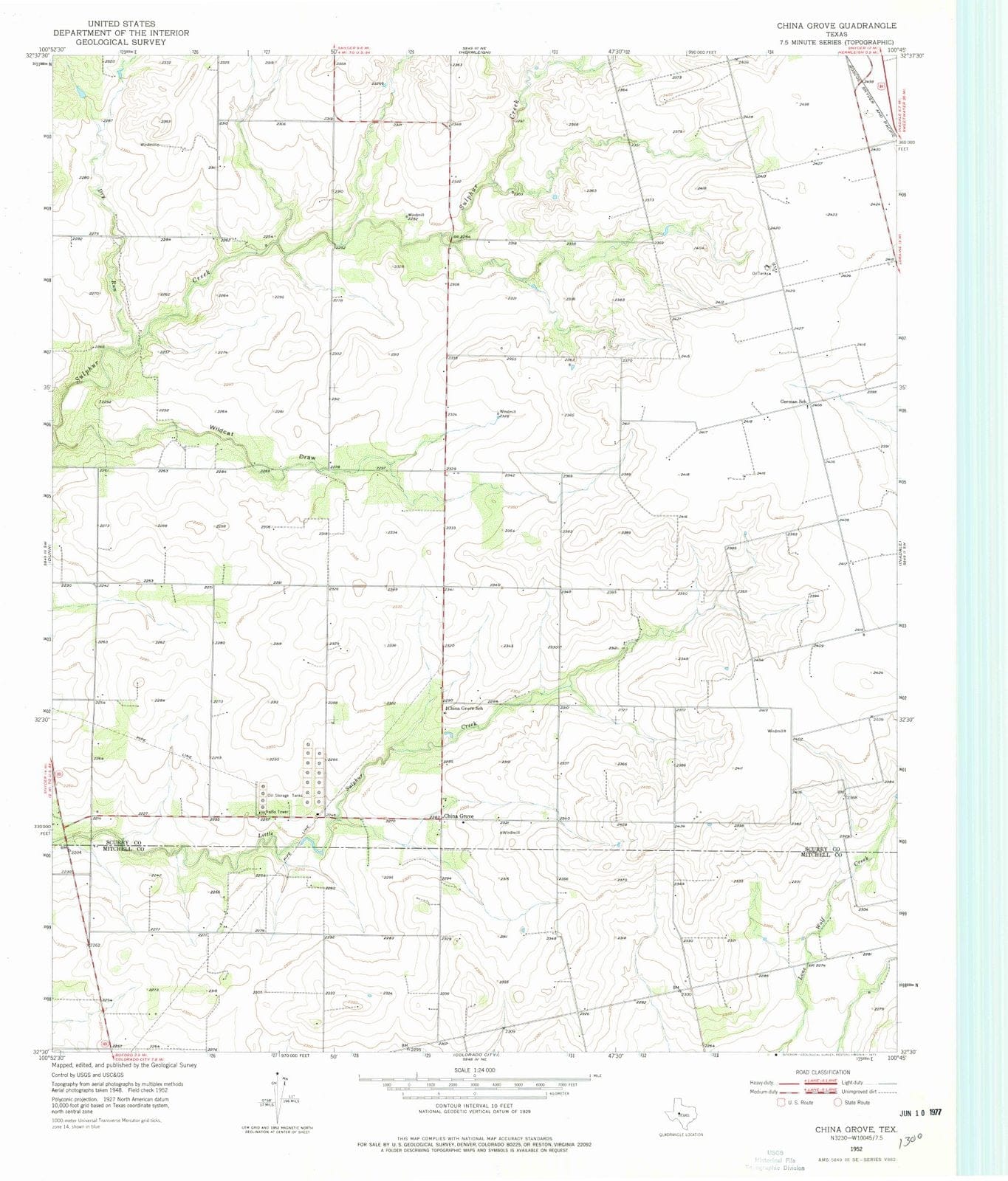 1952 China Grove, TX - Texas - USGS Topographic Map