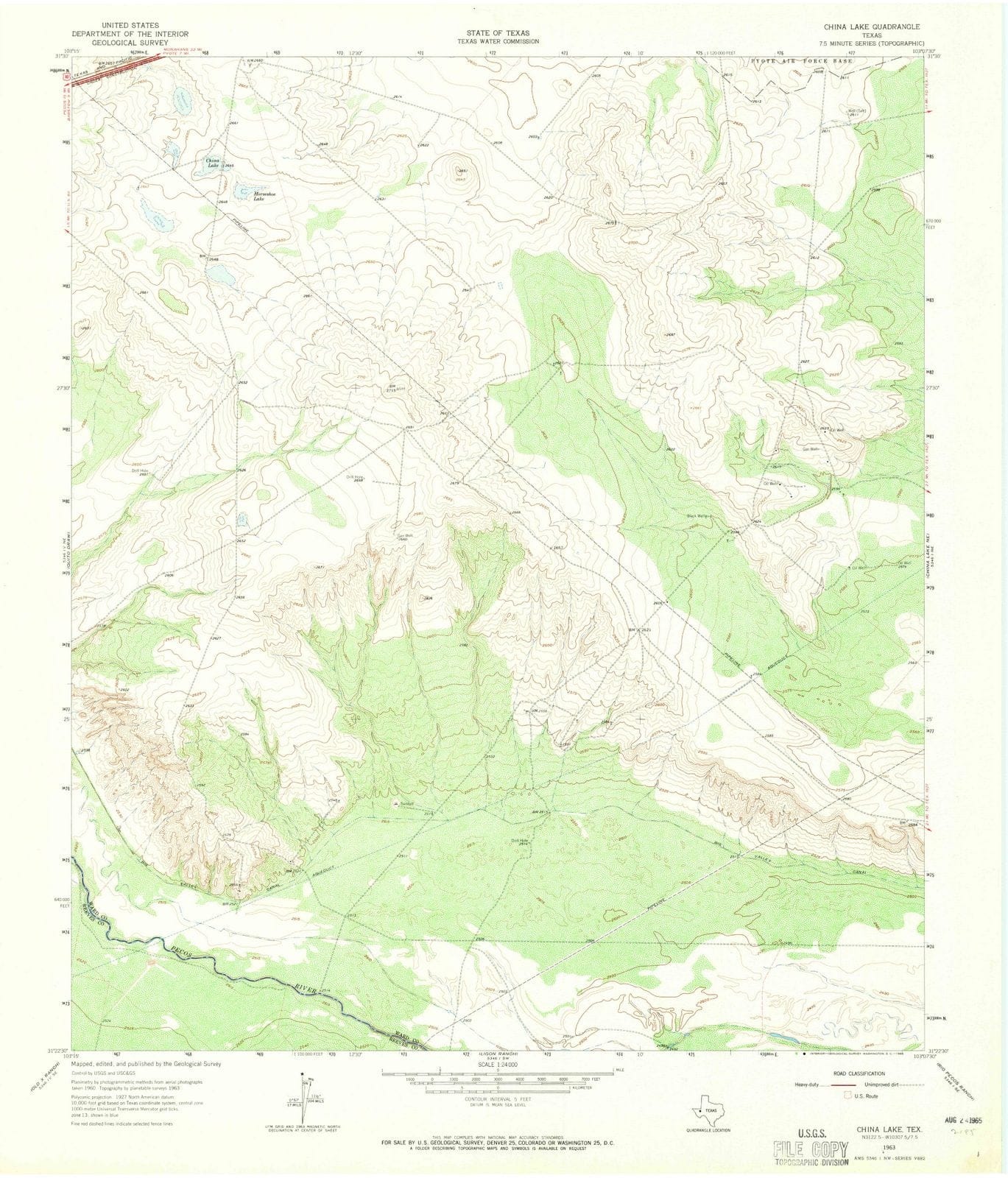 1963 China Lake, TX - Texas - USGS Topographic Map v2