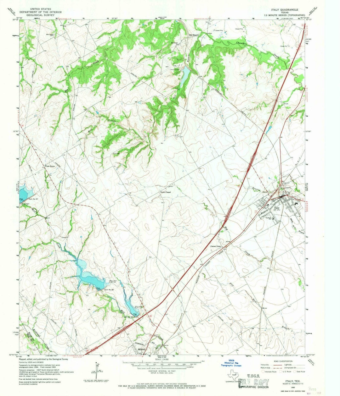 1965 Italy, TX - Texas - USGS Topographic Map