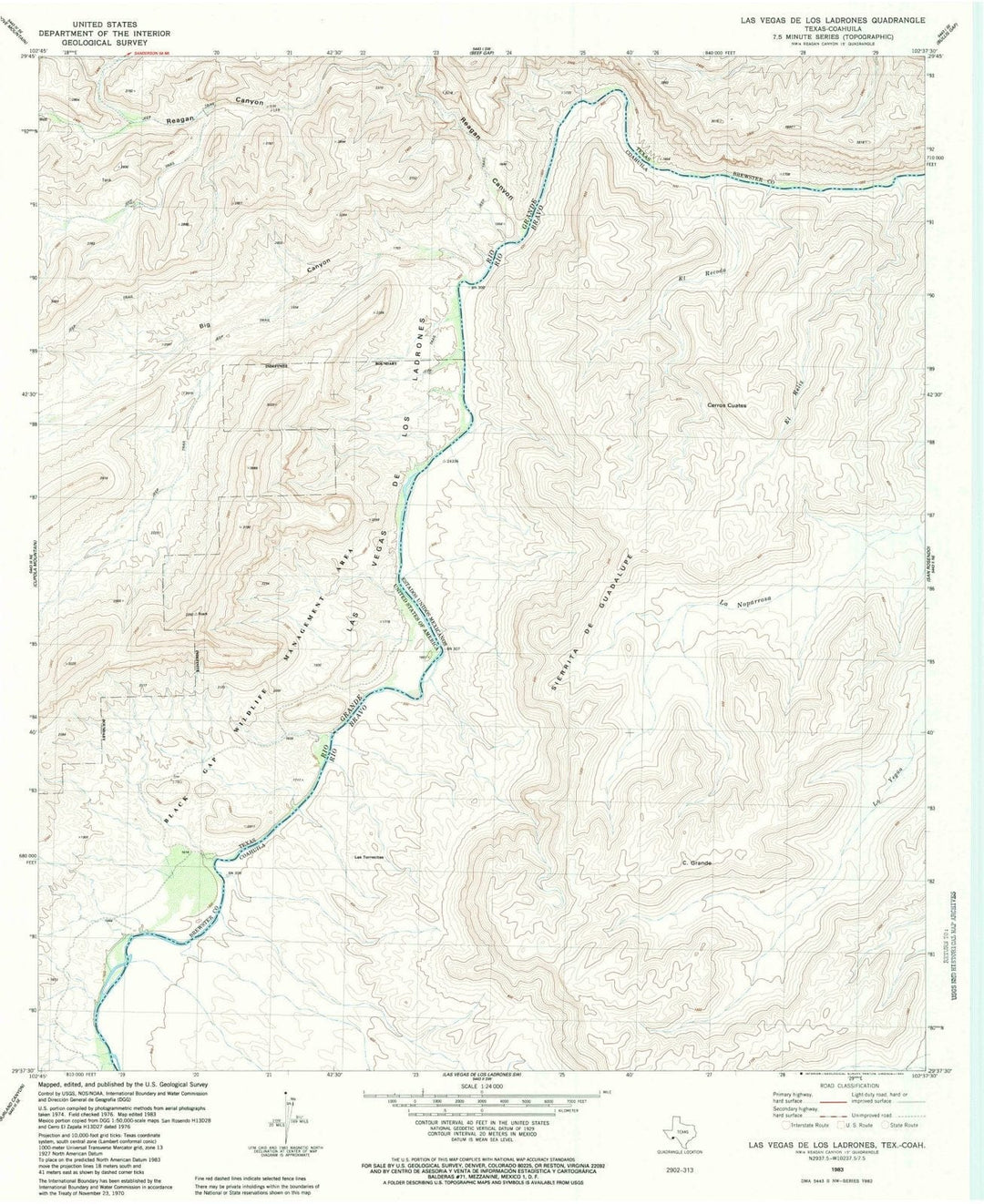 1983 Las Vegase Los Ladrones, TX - Texas - USGS Topographic Map v2