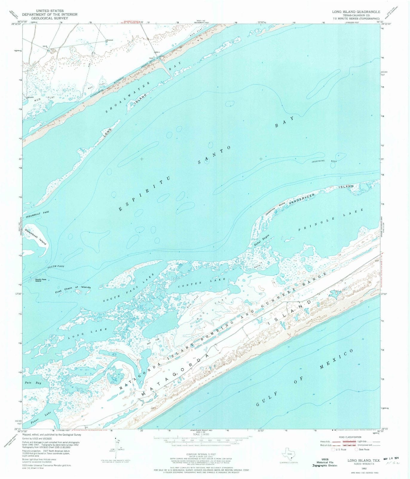 1952 Long Island, TX - Texas - USGS Topographic Map