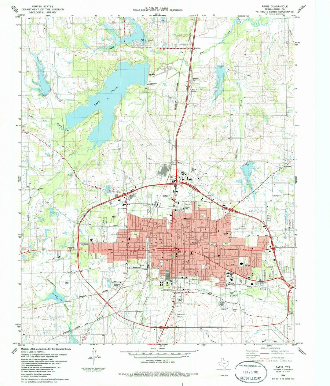 1984 Paris, TX - Texas - USGS Topographic Map