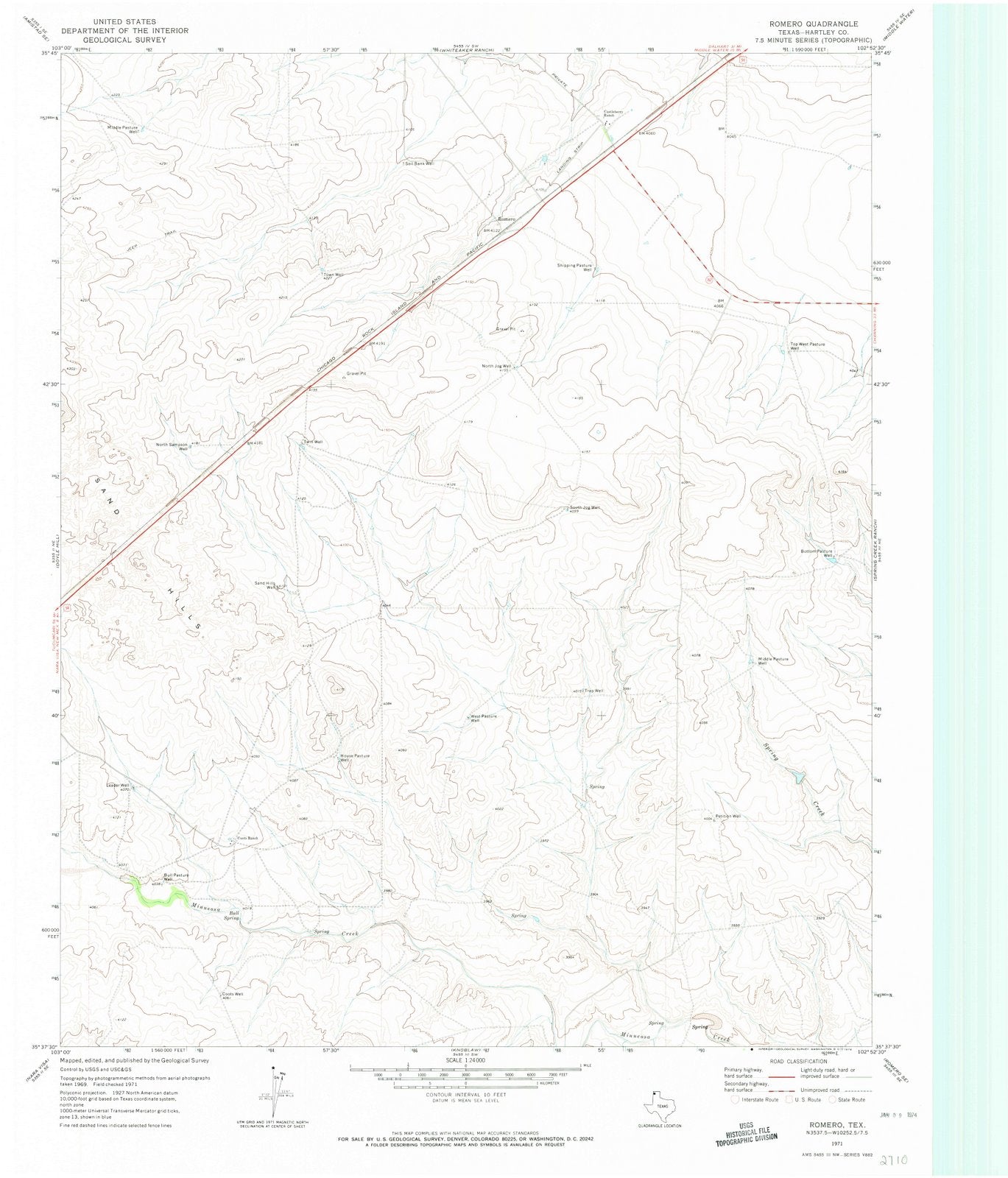 1971 Romero, TX - Texas - USGS Topographic Map v2