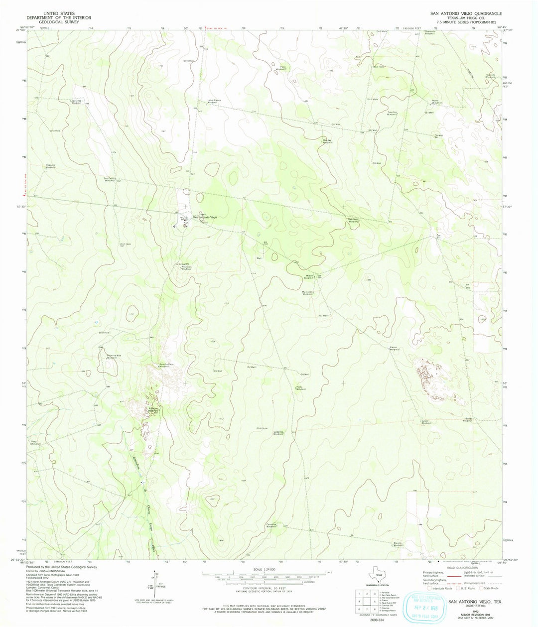 1972 San Antonio Viejo, TX - Texas - USGS Topographic Map