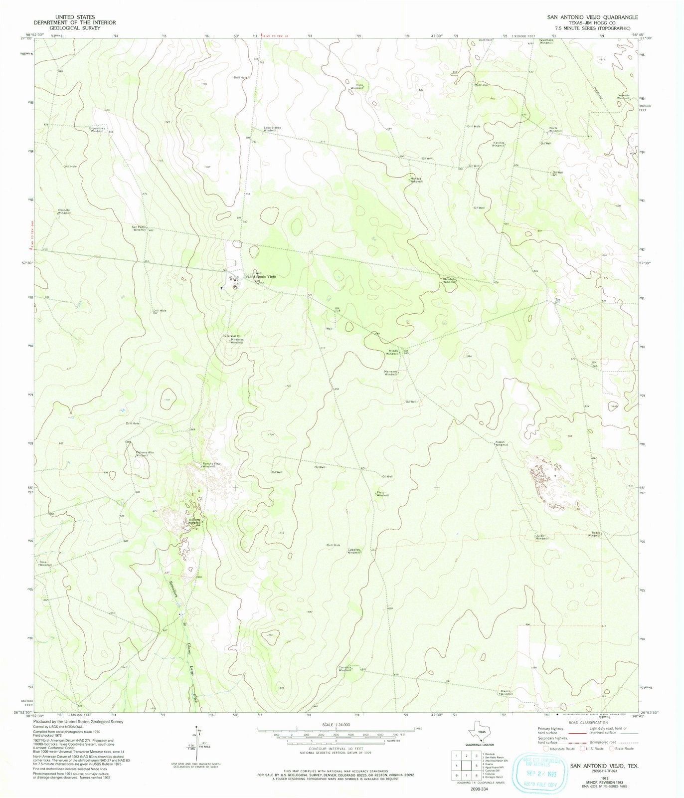 1972 San Antonio Viejo, TX - Texas - USGS Topographic Map