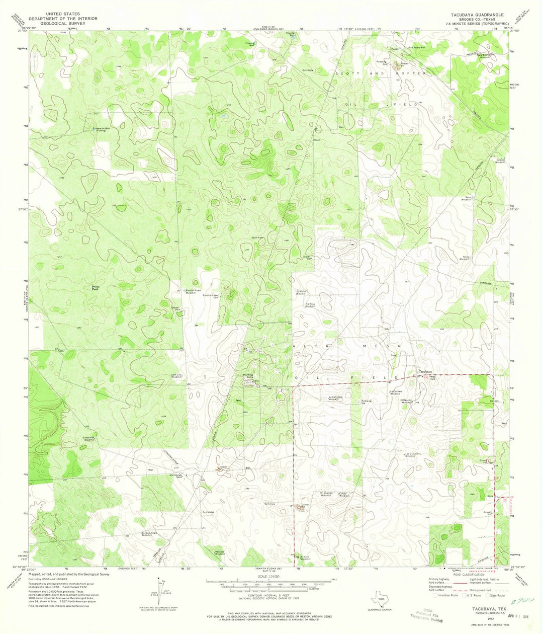 1972 Tacubaya, TX - Texas - USGS Topographic Map