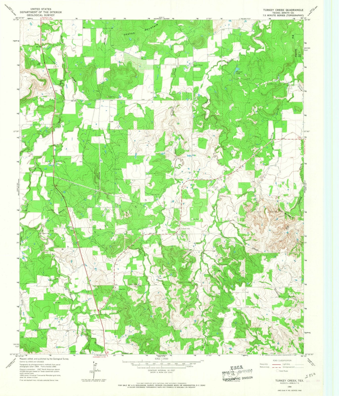 1965 Turkey Creek, TX - Texas - USGS Topographic Map