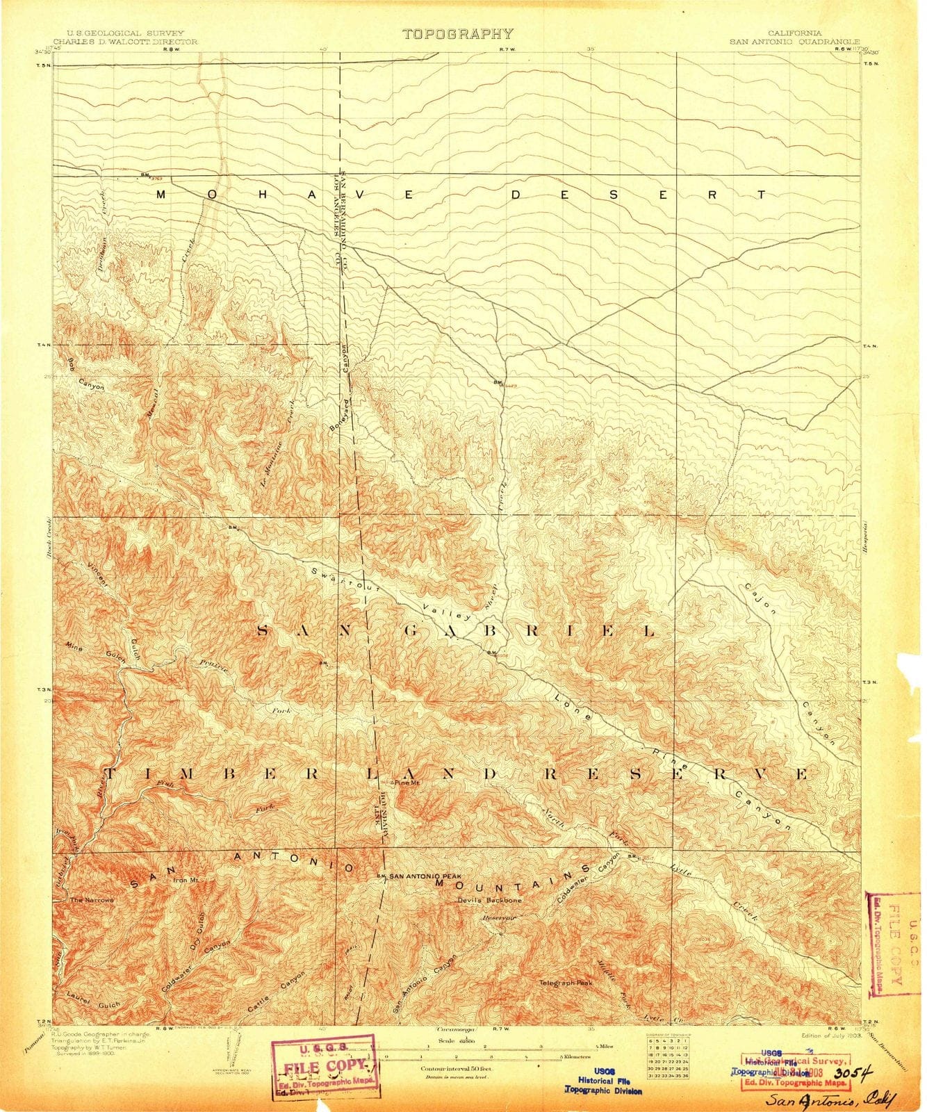 1903 San Antonio, CA - California - USGS Topographic Map