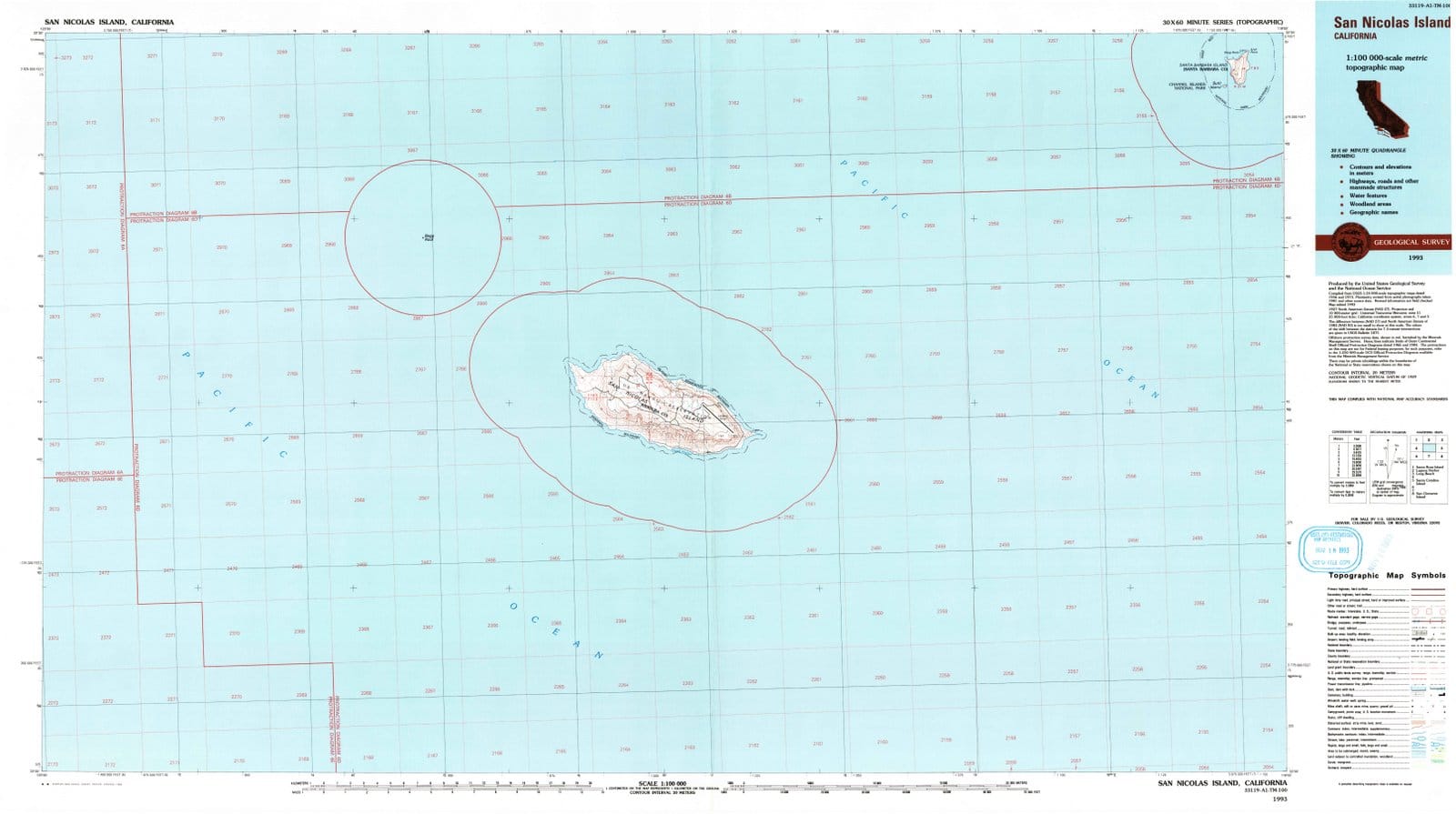 1993 San Nicolas Island, CA - California - USGS Topographic Map ...
