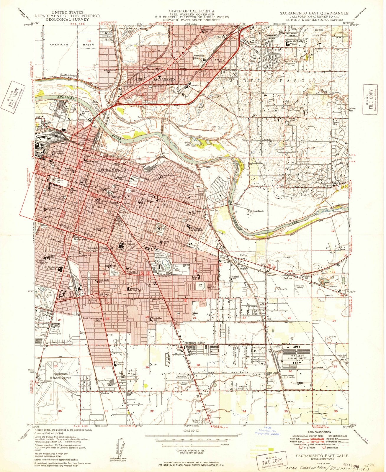 1949 Sacramento East, CA - California - USGS Topographic Map