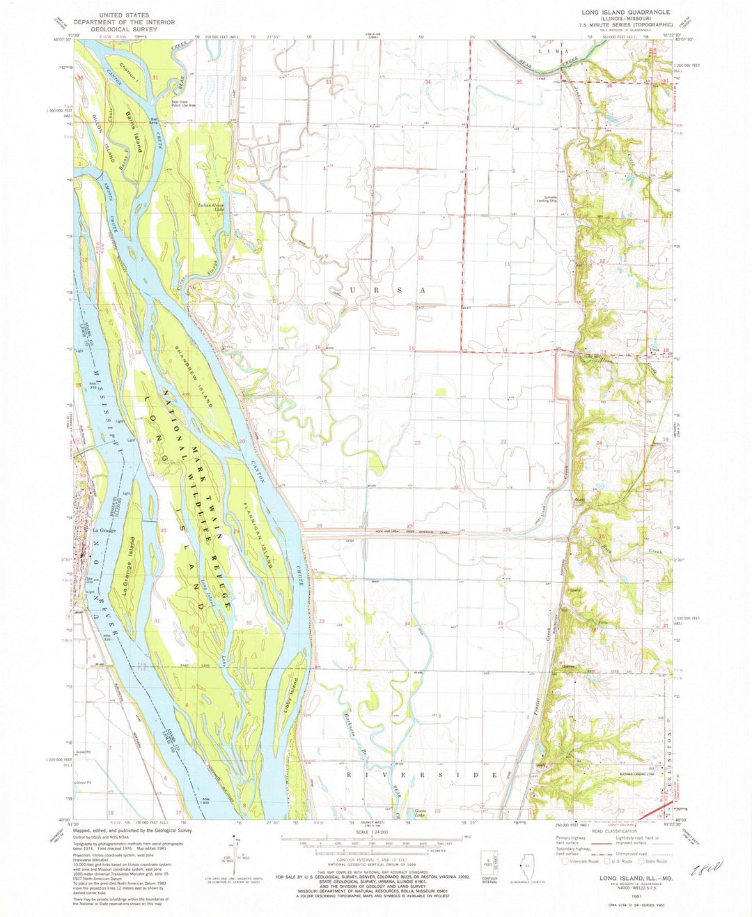 1981 Long Island, IL - Illinois - USGS Topographic Map