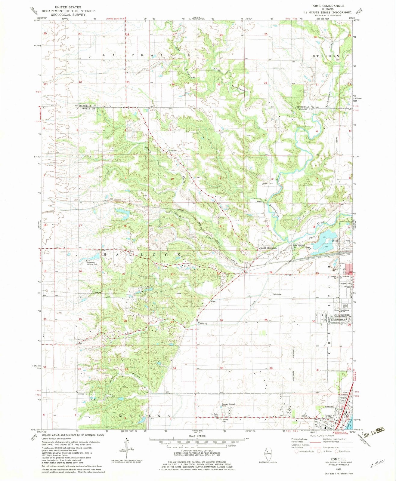 1982 Rome, IL - Illinois - USGS Topographic Map