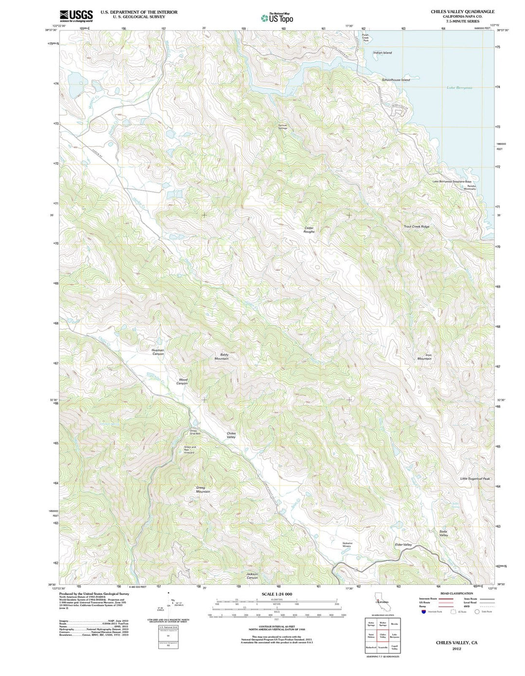 2012 Chiles Valley, CA - California - USGS Topographic Map