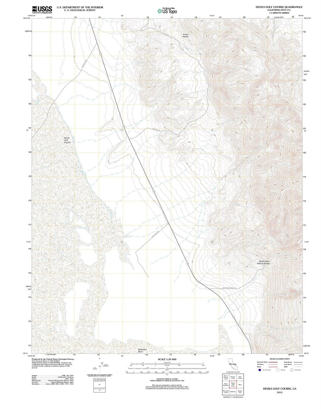 2012 Devils Golf Course, CA - California - USGS Topographic Map