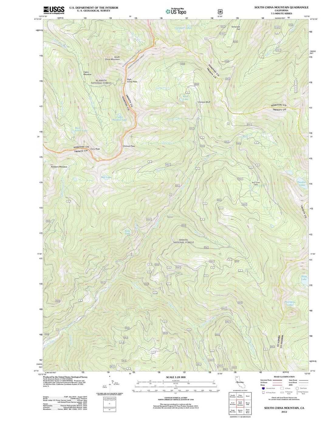 2012 South China Mountain, CA - California - USGS Topographic Map